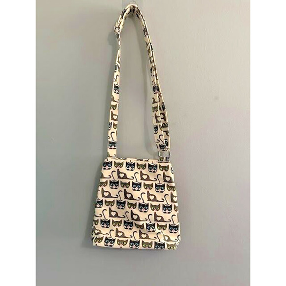 Bungalow 360 Cat Pattern Crossbody Bag - Cream and Black - Picture 3 of 15